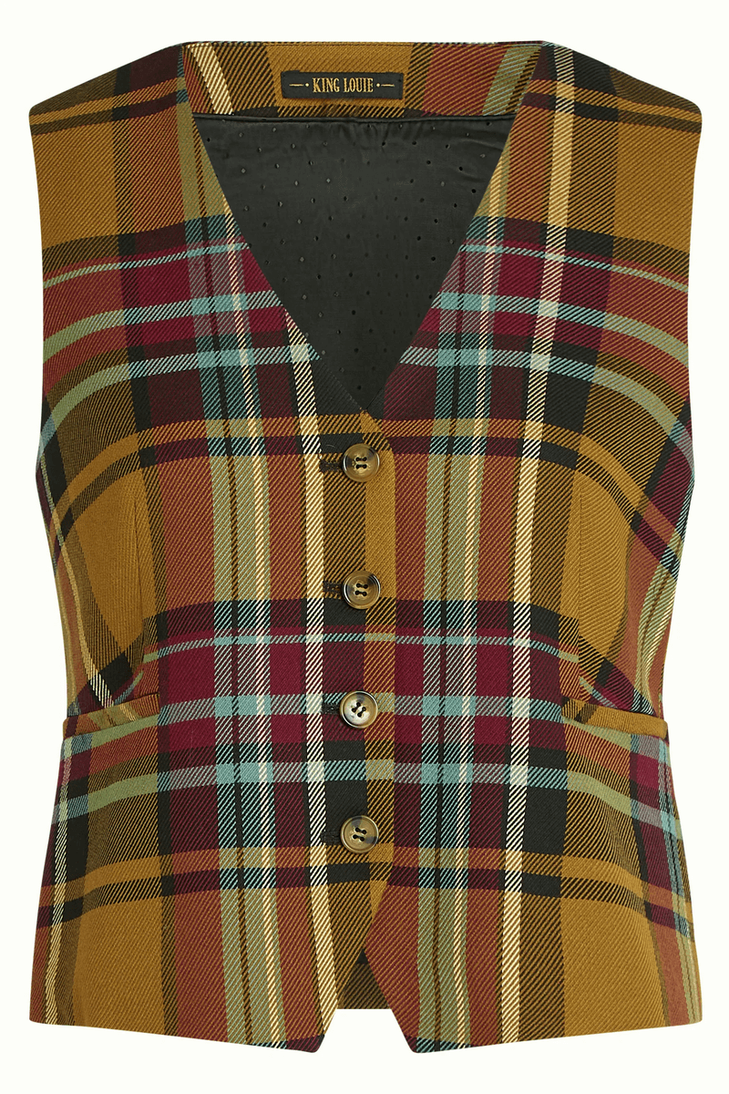 King Louie Bianca Gilet Caroll Check
