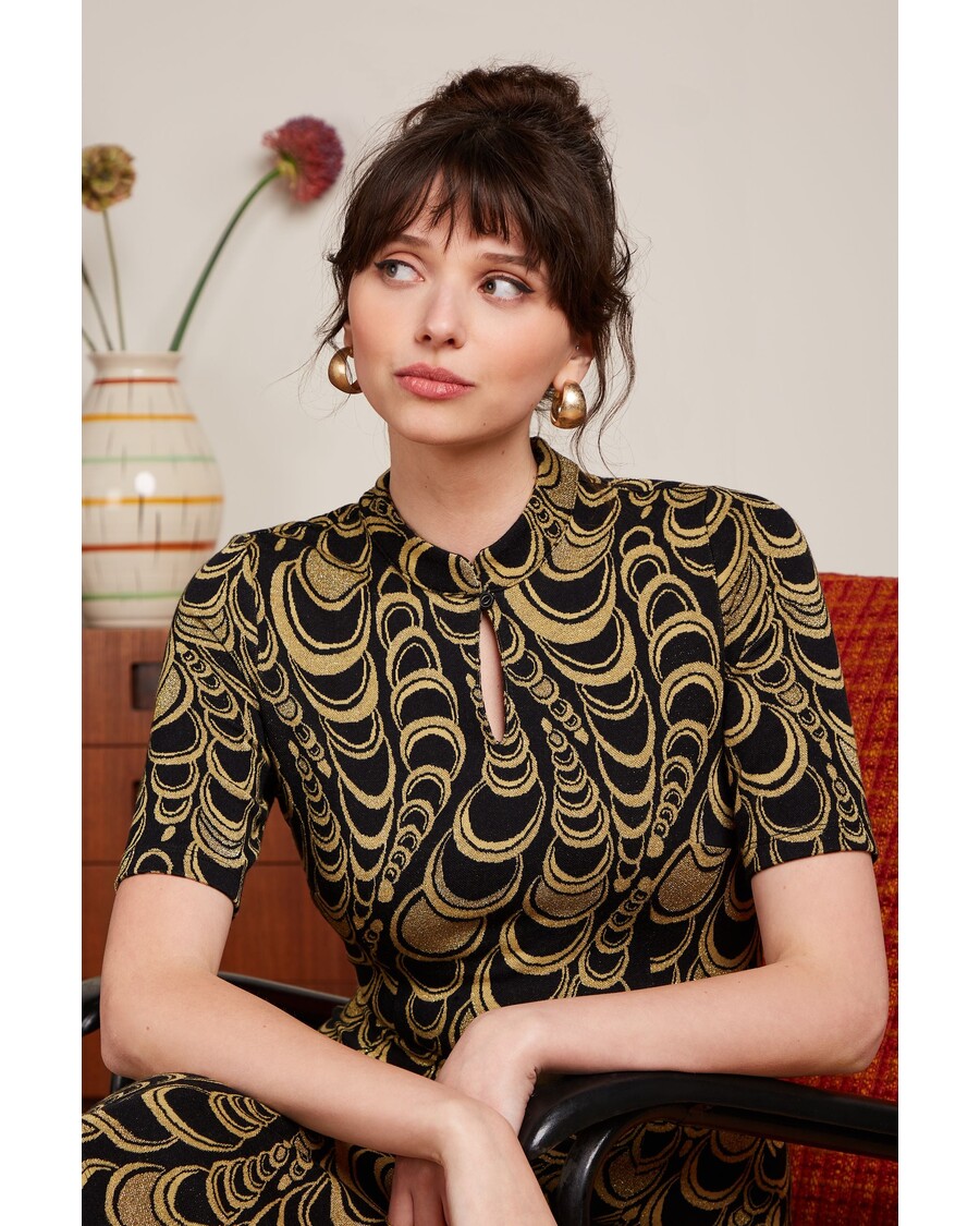 King Louie Chinese Midi Dress Bobbin Jacquard