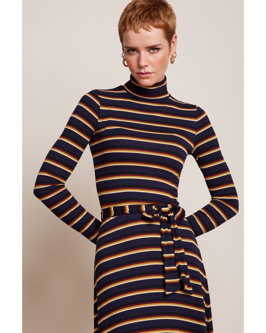 King Louie Rollneck Dress Century Stripe