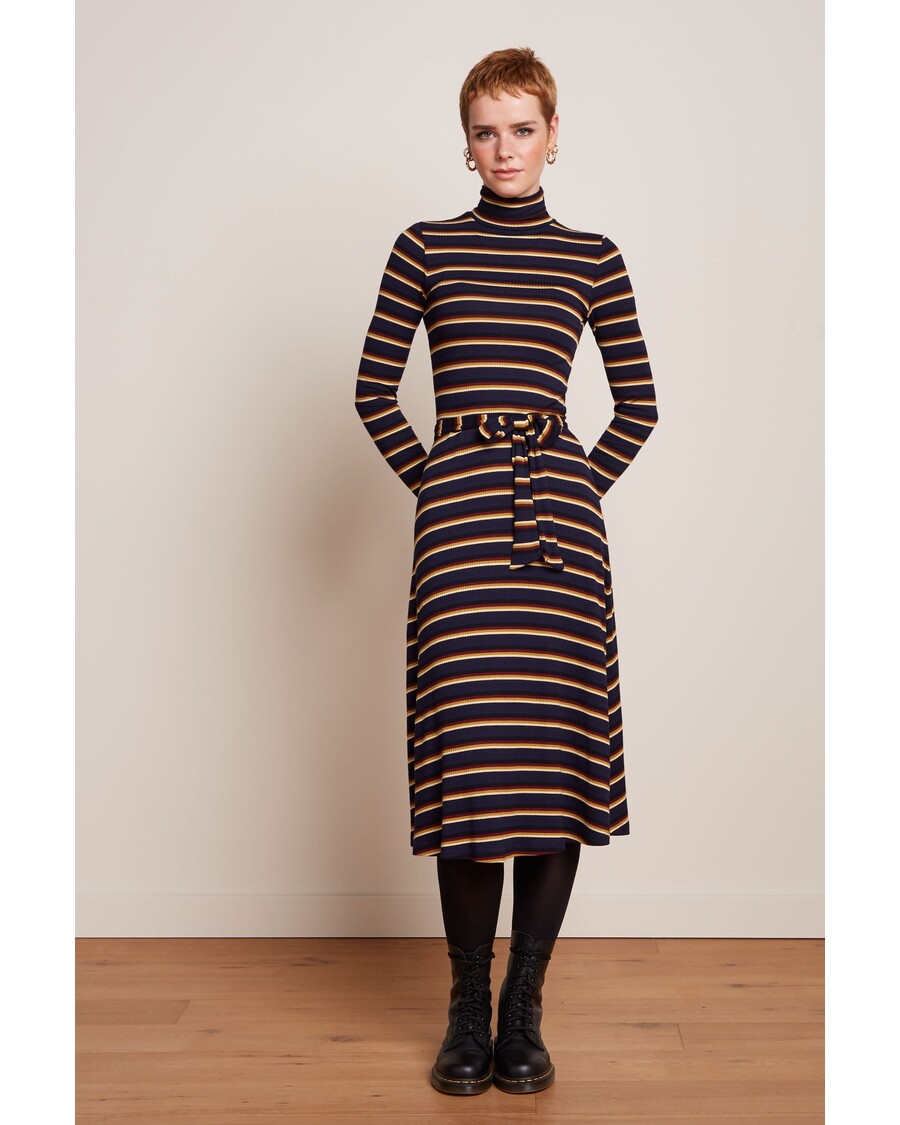King Louie Rollneck Dress Century Stripe