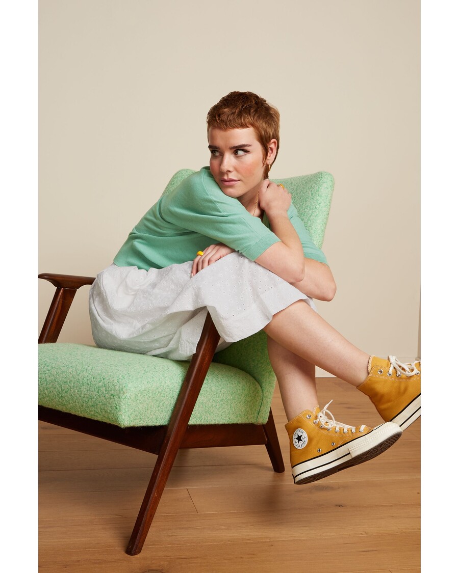 King Louie Suzette Pleat Skirt Rosa Broderie Anglaise