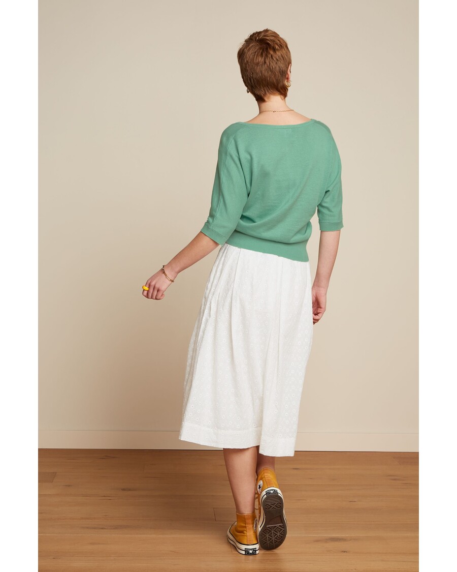 King Louie Suzette Pleat Skirt Rosa Broderie Anglaise