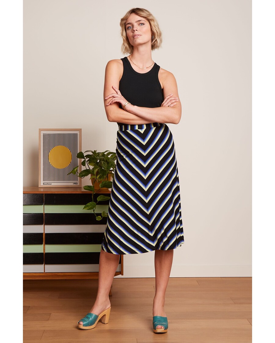 King Louie Juno Midi φούστα έμπλα ρίγα