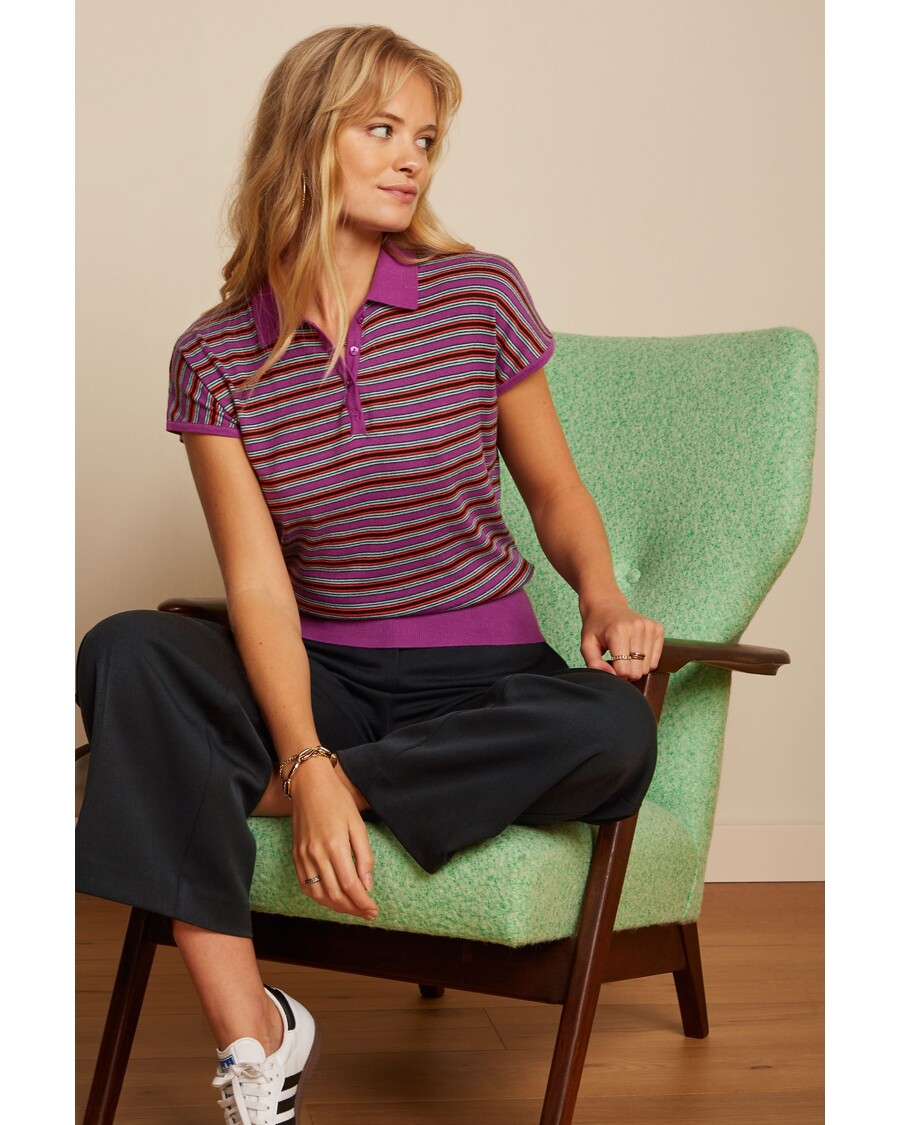 King Louie Ann Polo Top Bee Stripe
