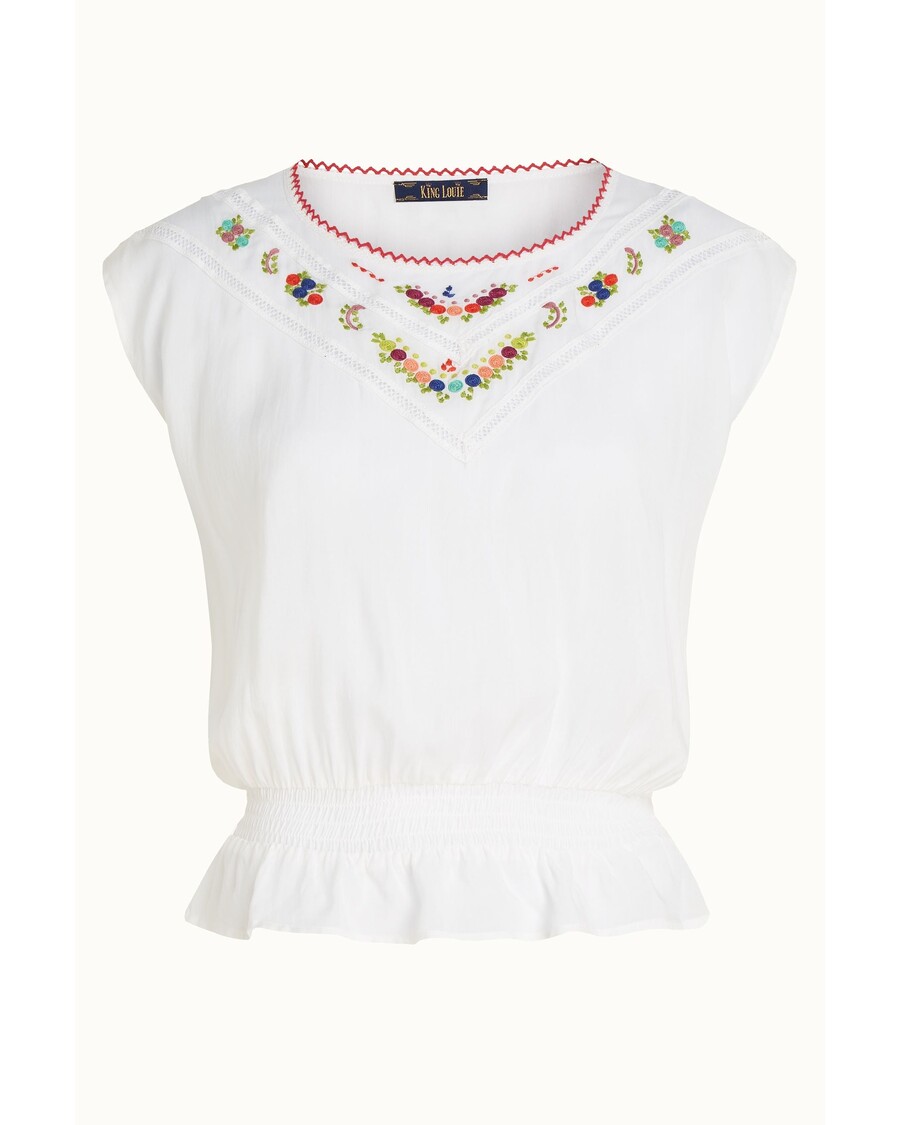 King Louie Selly Top Citrine Embroidery