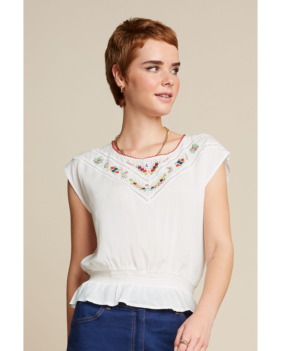 King Louie Selly Top Citrine Embroidery