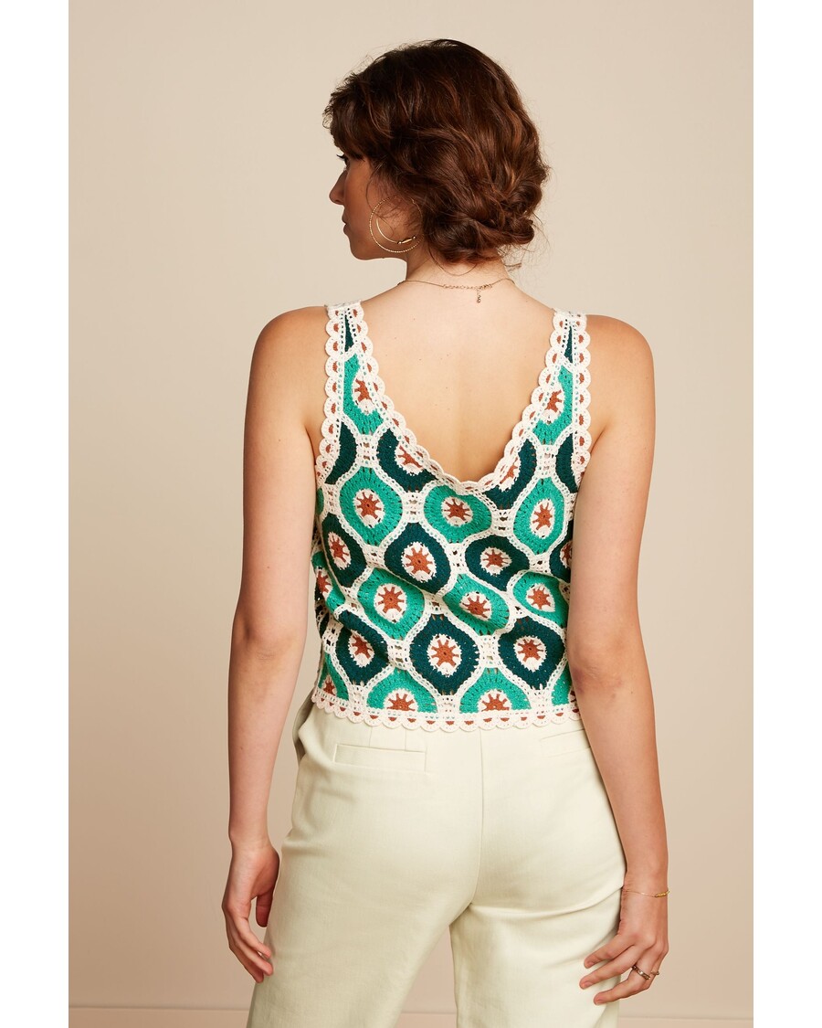 King Louie Janis Top Fray Crochet