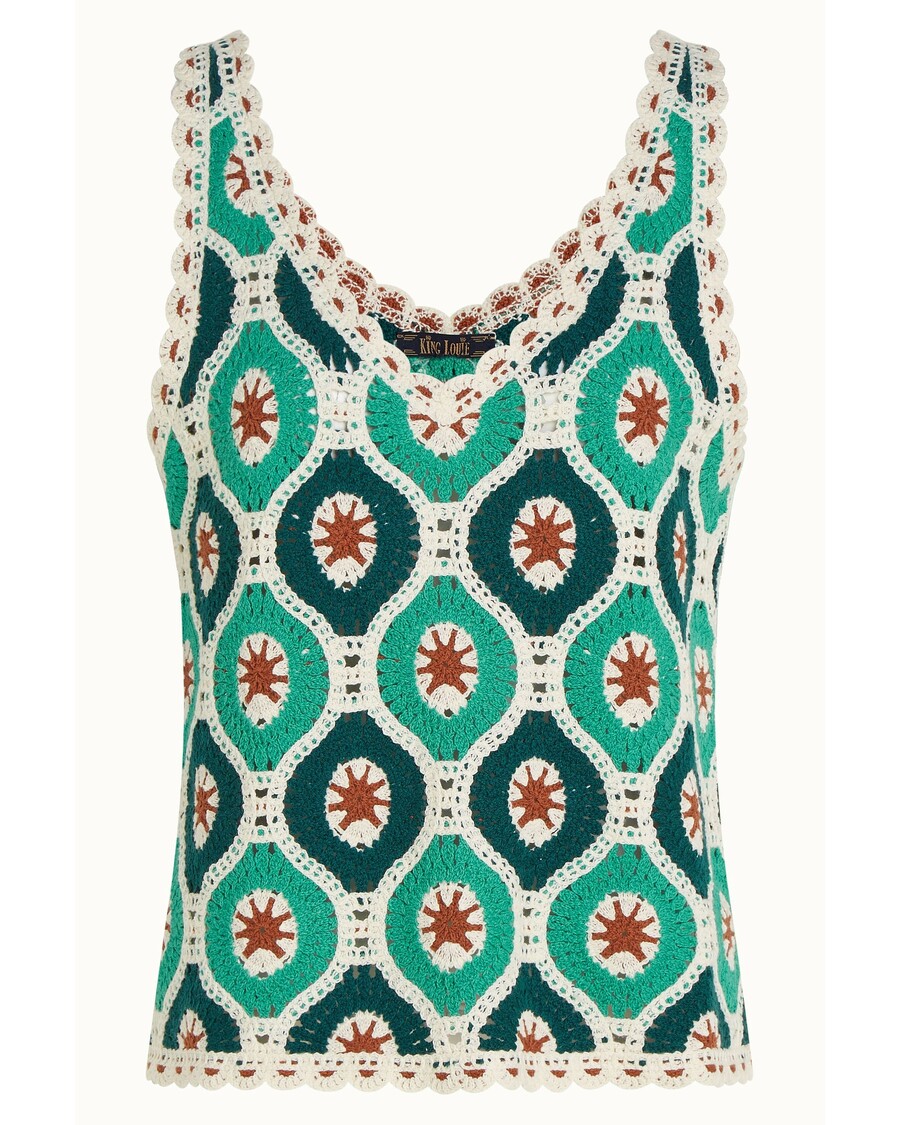 King Louie Janis Top Fray Crochet