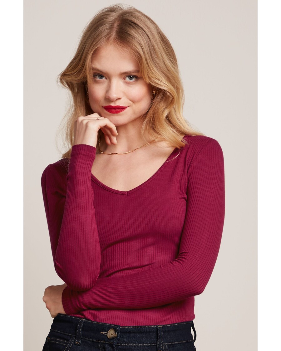 King Louie Carice V Top Uni Rib