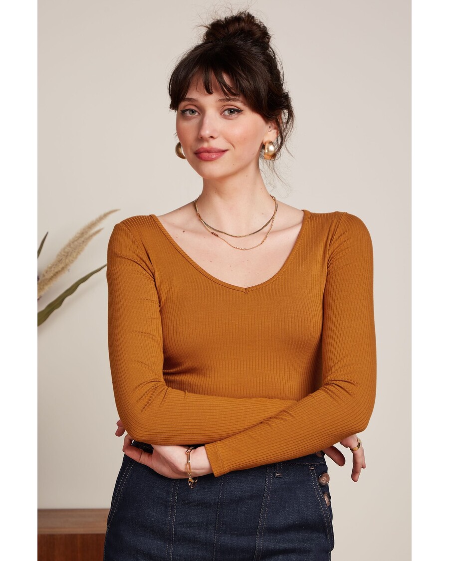 King Louie Carice V Top Uni Rib