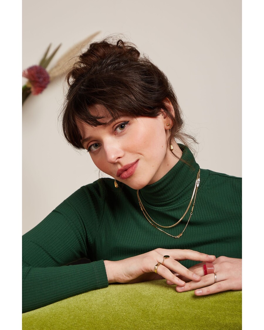 King Louie Rollneck Top Uni Rib