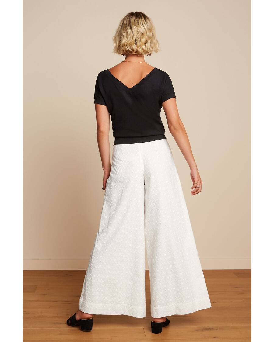 King Louie Palazzo Kalhoty Rosa Broderie Anglaise