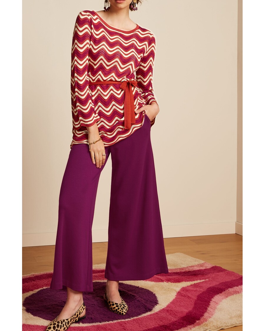 King Louie Border Palazzo Cropped Pants Milano Crepe