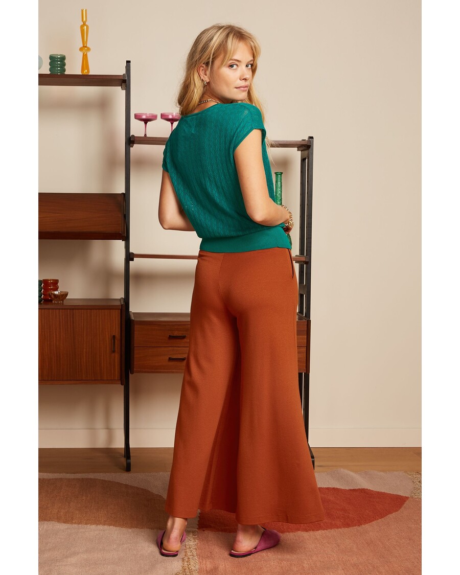 Král Louie Border Palazzo Oříznuté Kalhoty Milano Krep