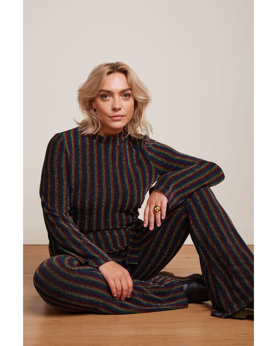 King Louie Border Flared Pants Alma Lurex