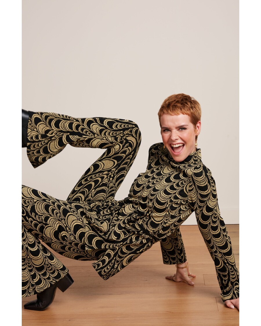 King Louie Flared Pants Bobbin Jacquard