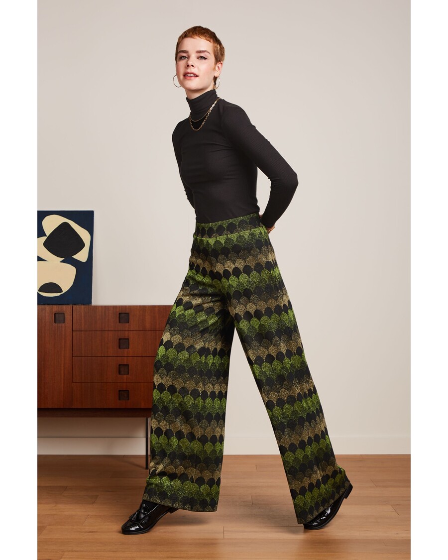 King Louie Border Palazzo Pants Diva Jacquard